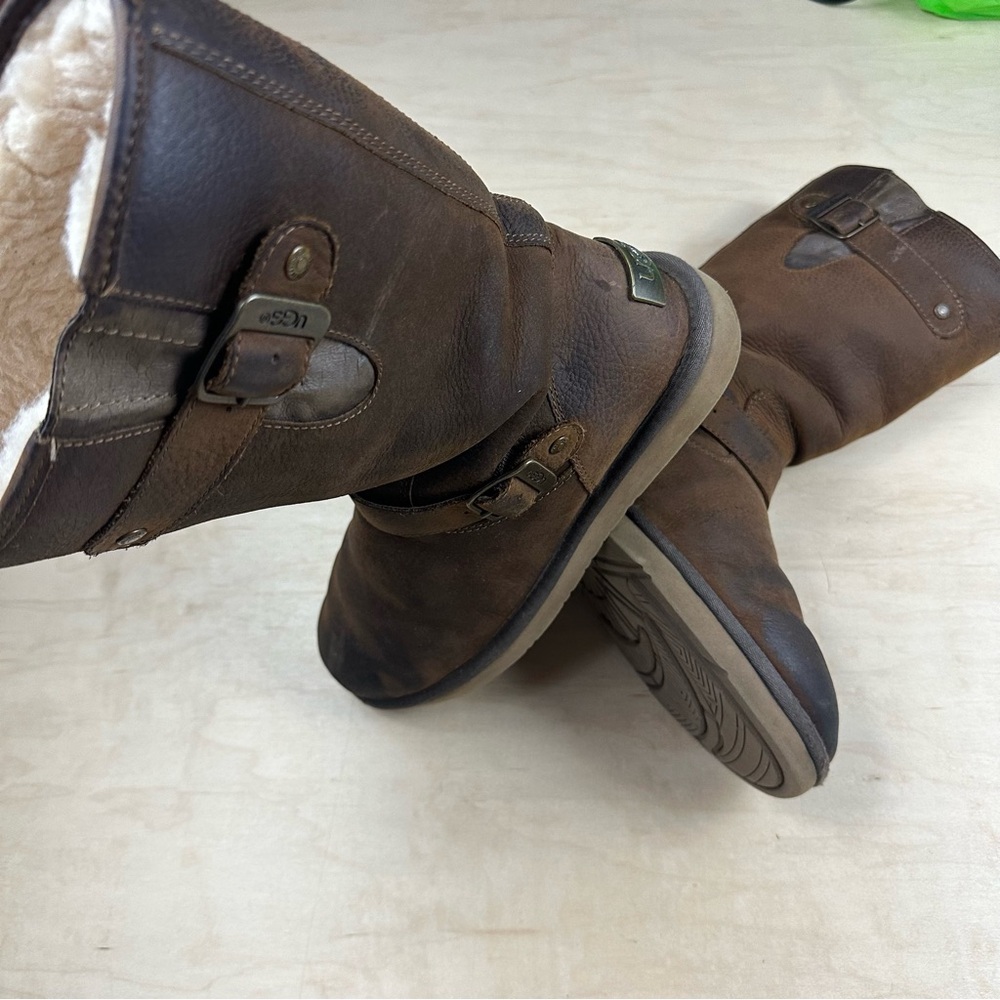 UGG Brown Leather Boots - Picture 8 of 14